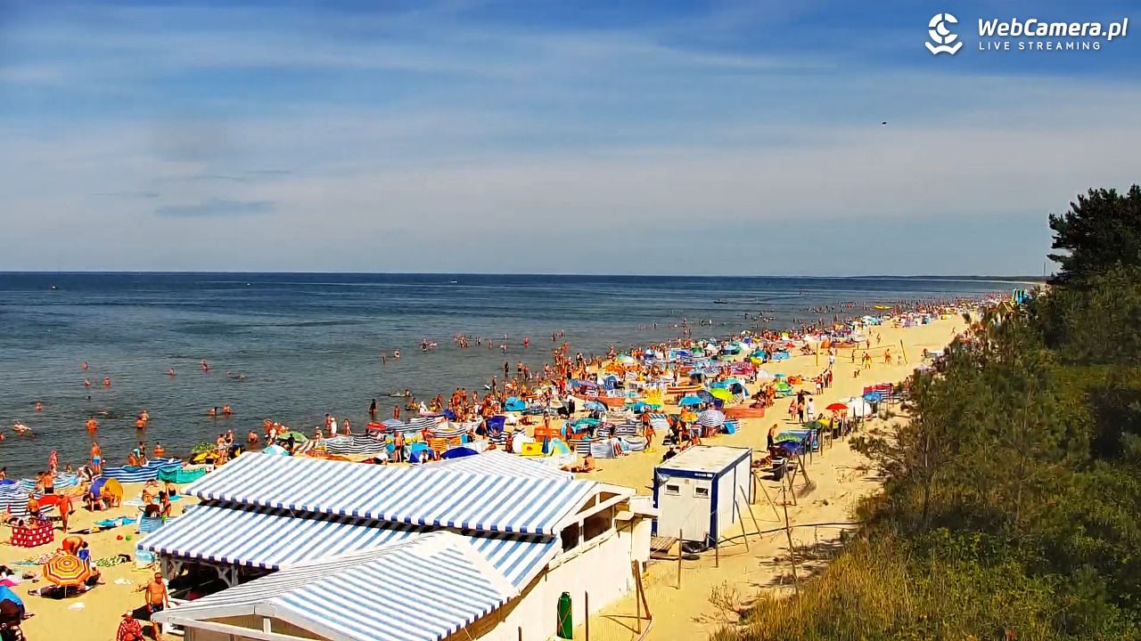 Krynica Morska - widok na plażę - 14 sierpień 2026, 13:20