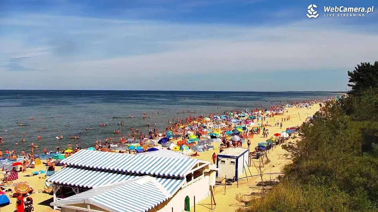 Krynica Morska - widok na plażę - 14 sierpień 2026, 13:01