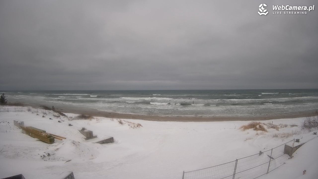 Krynica Morska - widok na plaże NOWOŚĆ - 14 luty 2026, 07:05