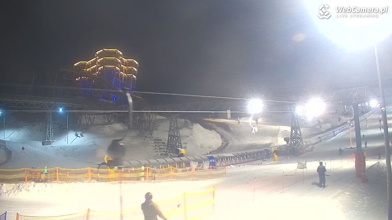 Kurza Góra - widok na stok i wieżę - 28 styczeń 2026, 19:34