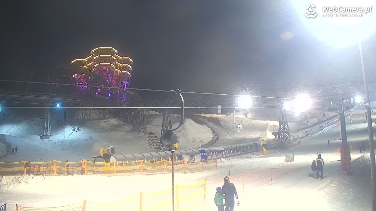 Kurza Góra - widok na stok i wieżę - 28 styczeń 2026, 19:02