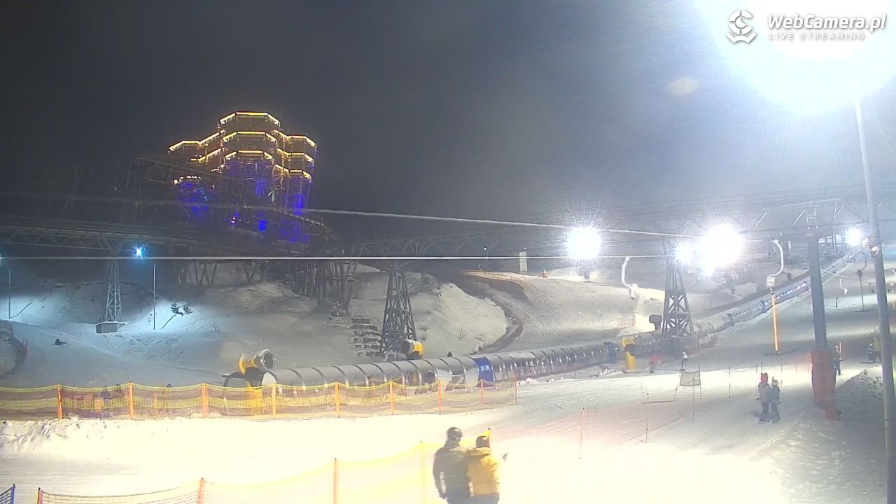 Kurza Góra - widok na stok i wieżę - 28 styczeń 2026, 18:16