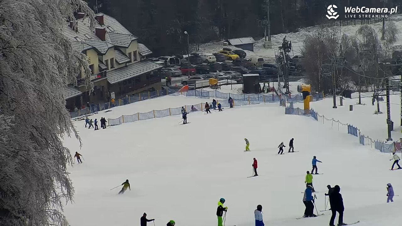 Laskowa-ski - widok na trasy - 01 luty 2026, 12:44