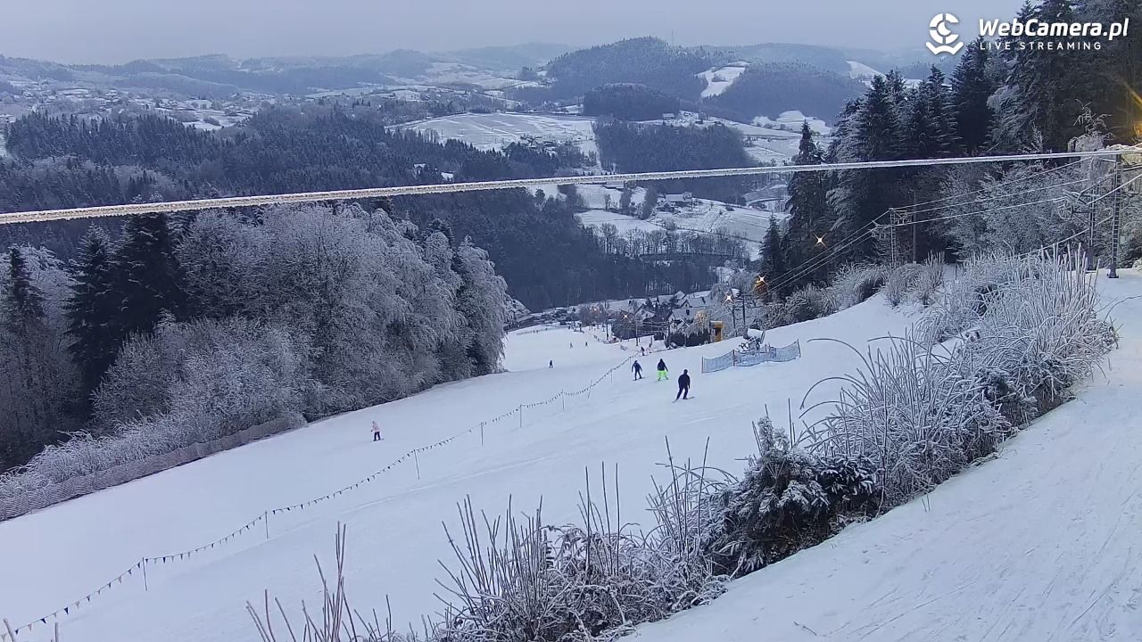 Laskowa-ski - widok na trasy - 01 luty 2026, 16:35