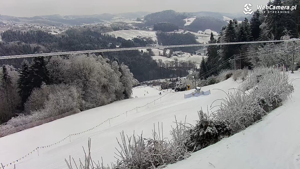Laskowa-ski - widok na trasy - 01 luty 2026, 13:10