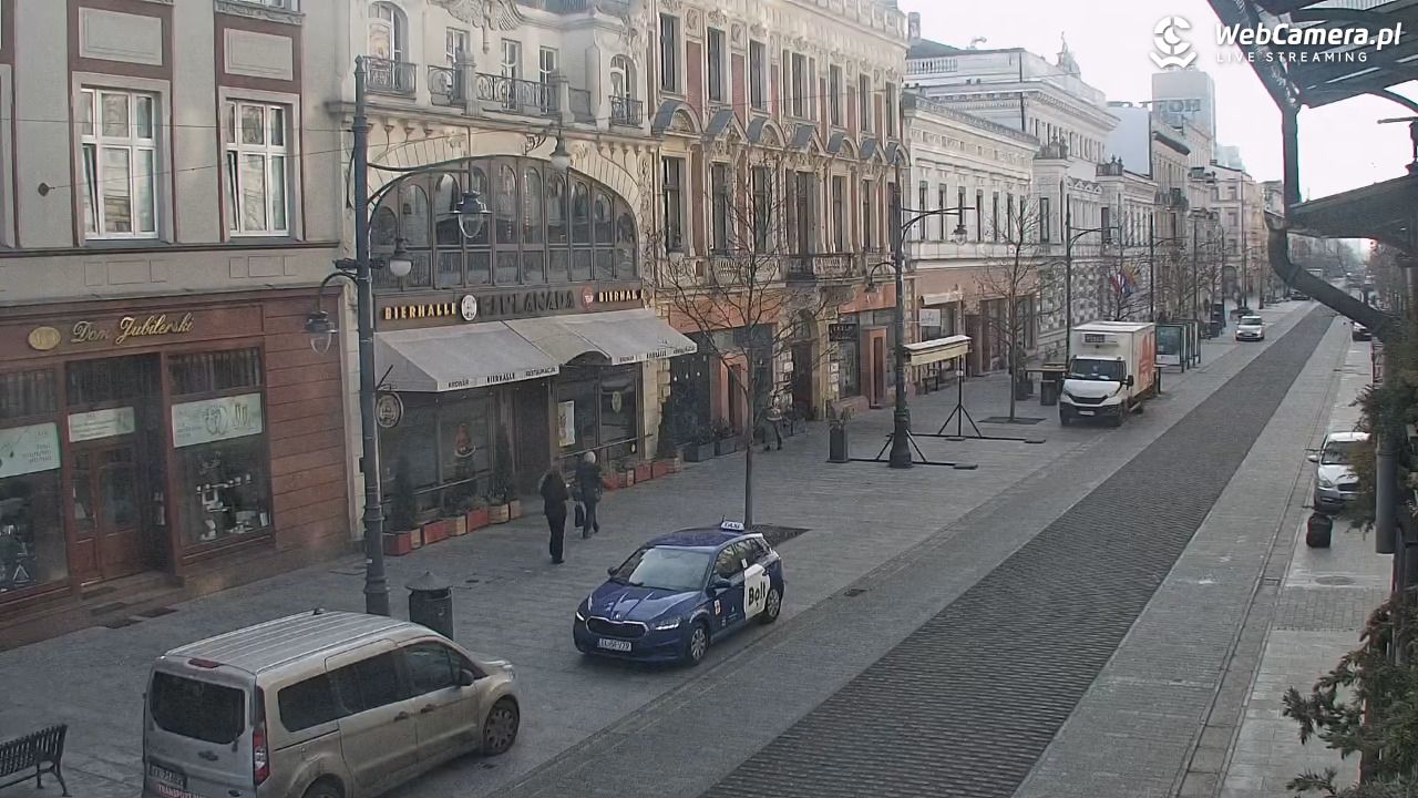 ŁÓDŹ - widok na Ulicę Piotrkowską - 27 luty 2026, 08:01