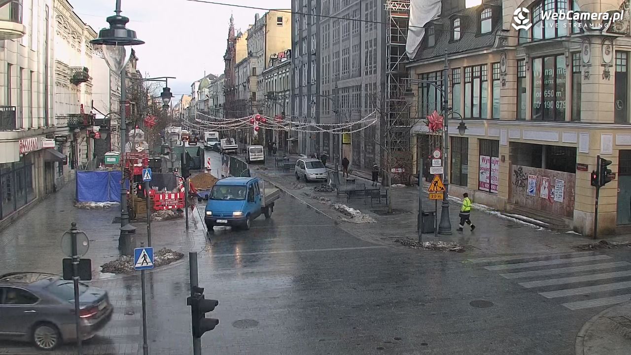 ŁÓDŹ - widok na Ulicę Piotrkowską - 15 styczeń 2026, 09:00