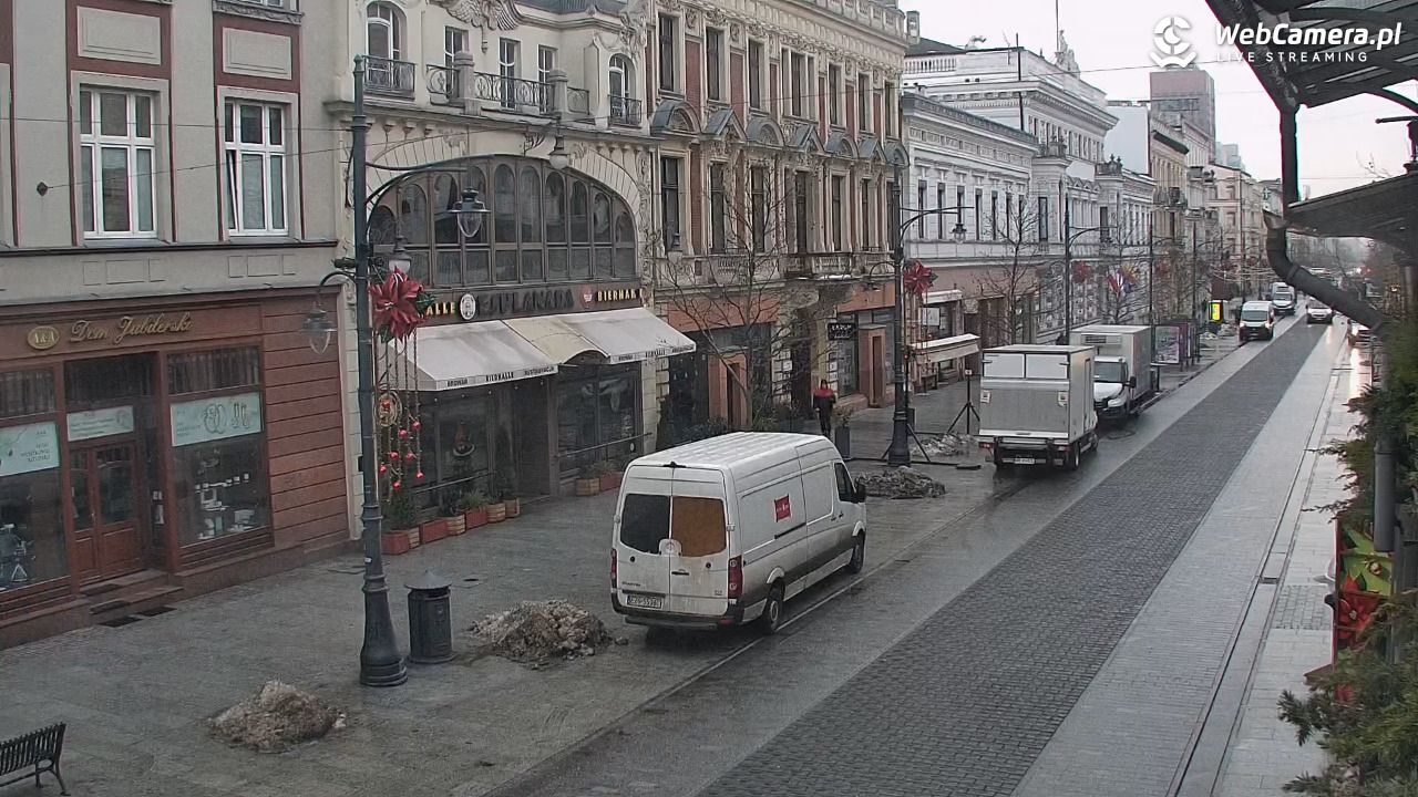 ŁÓDŹ - widok na Ulicę Piotrkowską - 16 styczeń 2026, 08:45