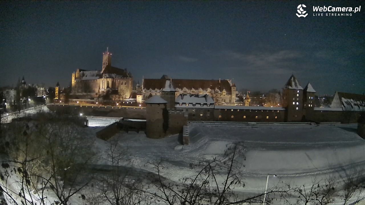 Malbork - widok na Zamek Krzyżacki - 02 luty 2026, 20:45
