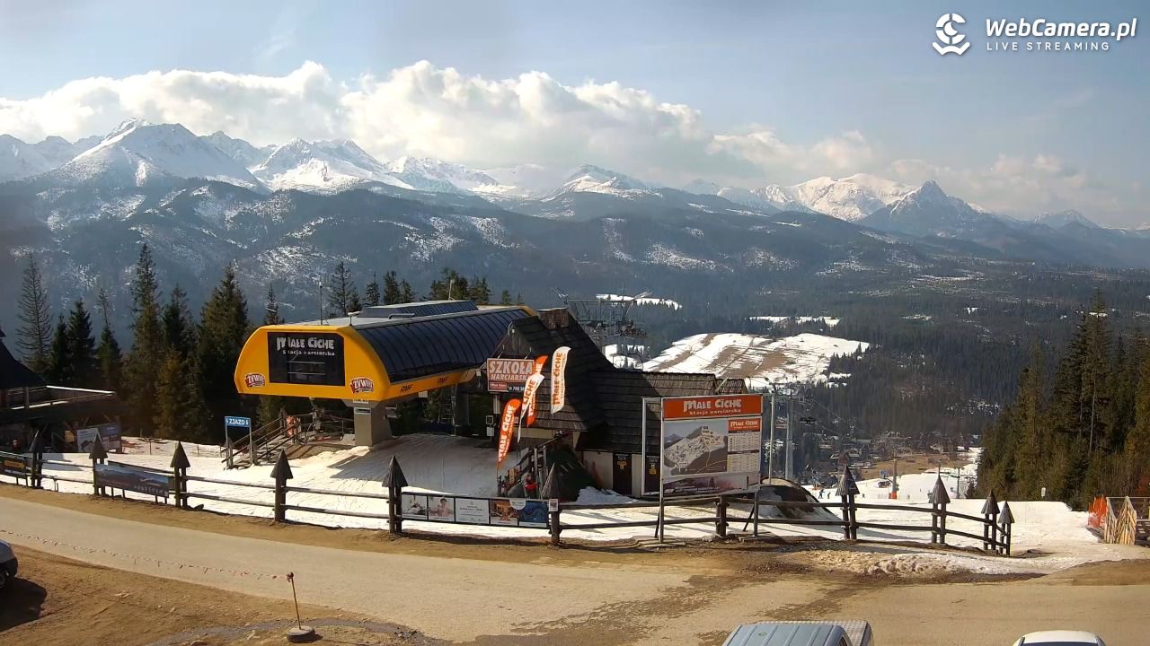 Małe Ciche - widok na parking - 11 marzec 2026, 10:35