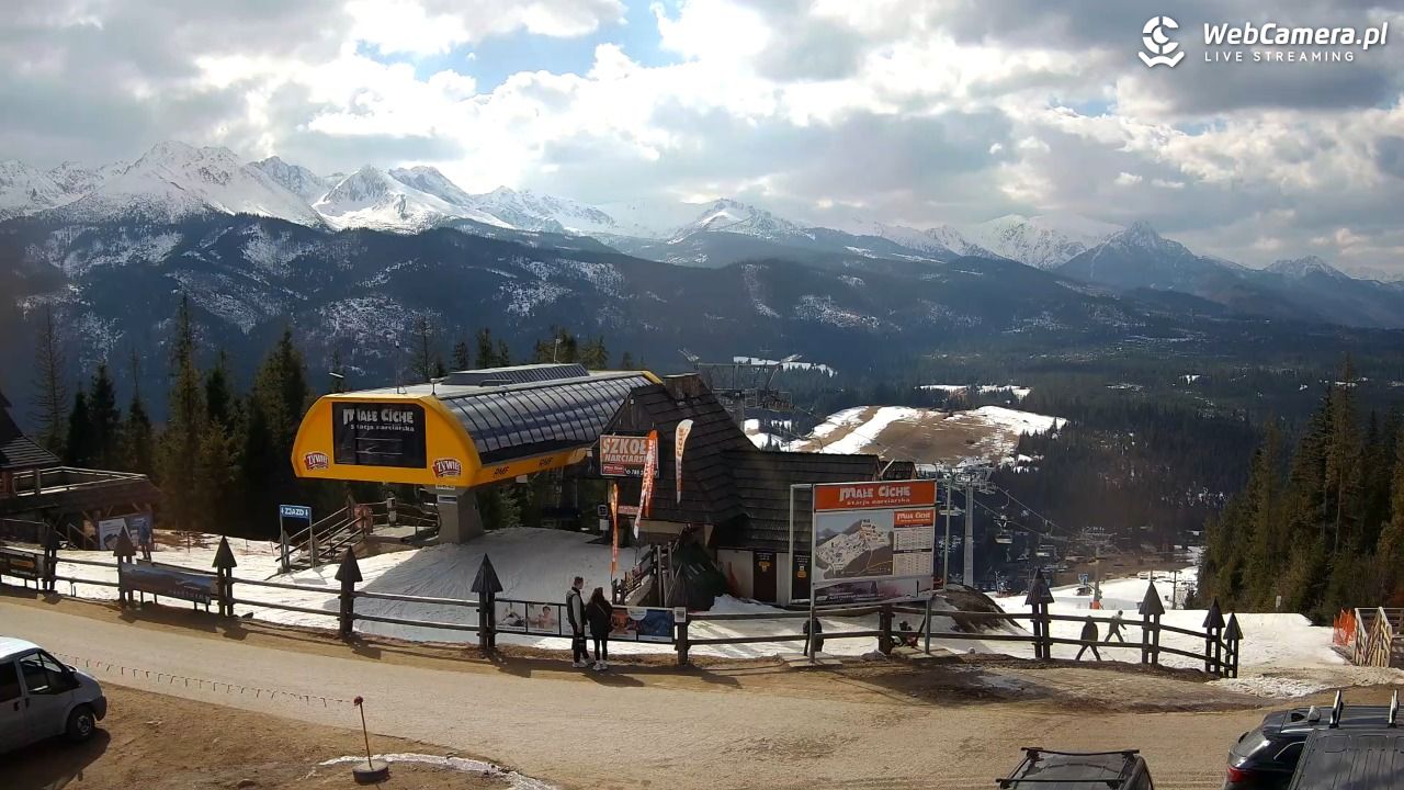 Małe Ciche - widok na parking - 13 marzec 2026, 12:45