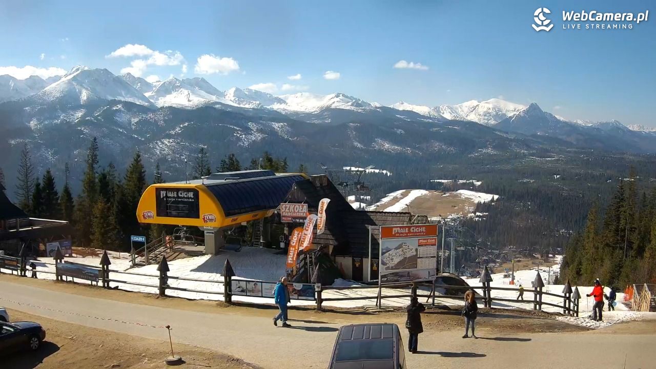 Małe Ciche - widok na parking - 14 marzec 2026, 10:34