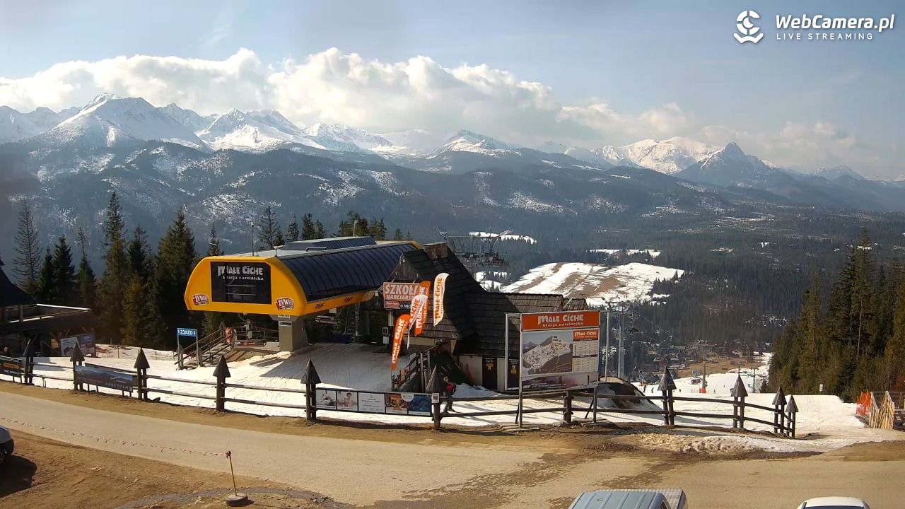 Małe Ciche - widok na parking - 11 marzec 2026, 10:35