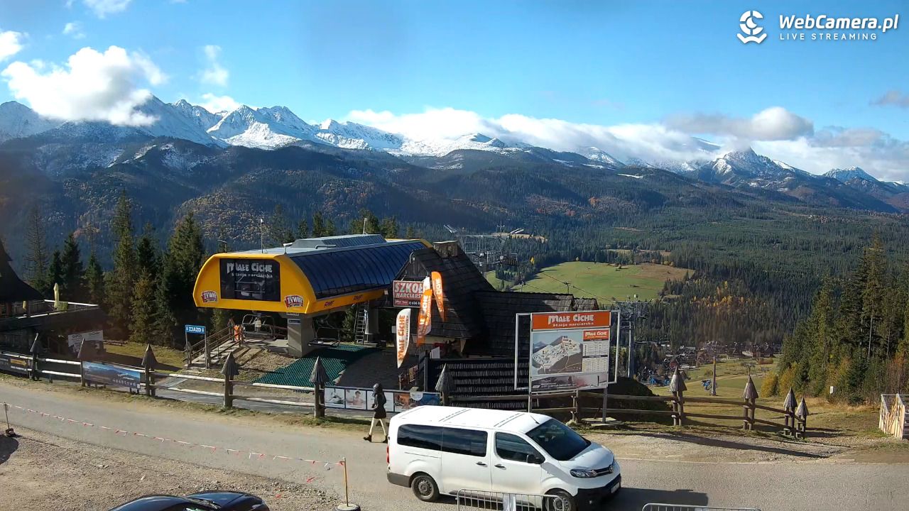 Małe Ciche - widok na parking - 26 październik 2025, 09:38
