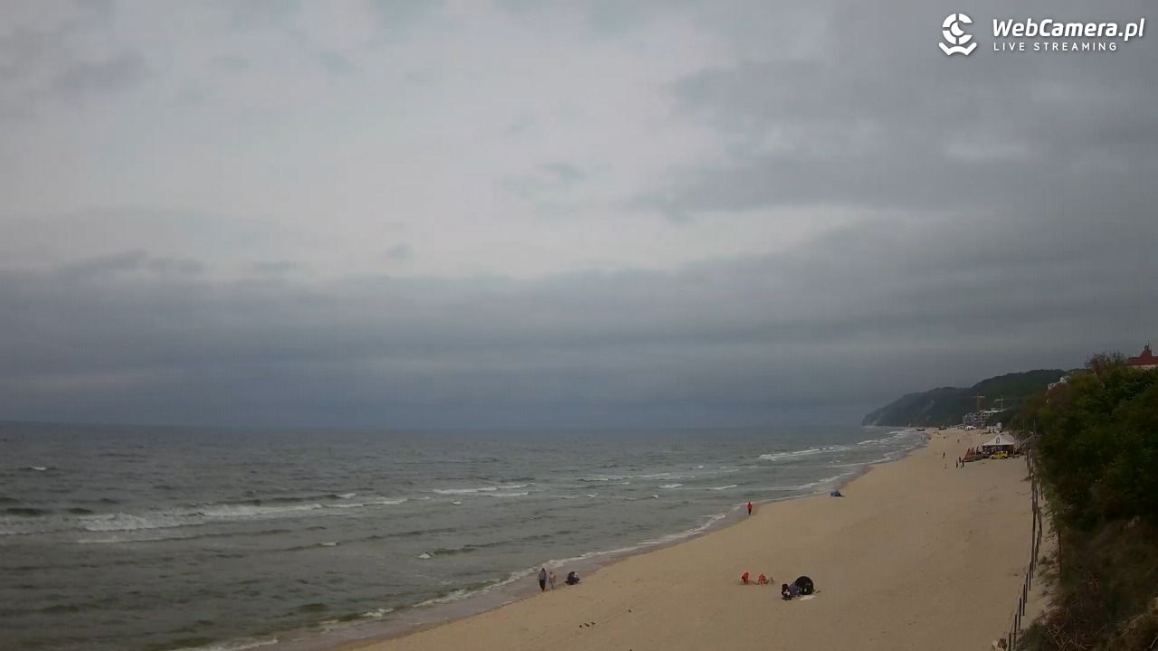 Międzyzdroje - widok na wschodnią stronę plaży - 14 maj 2025, 15:50