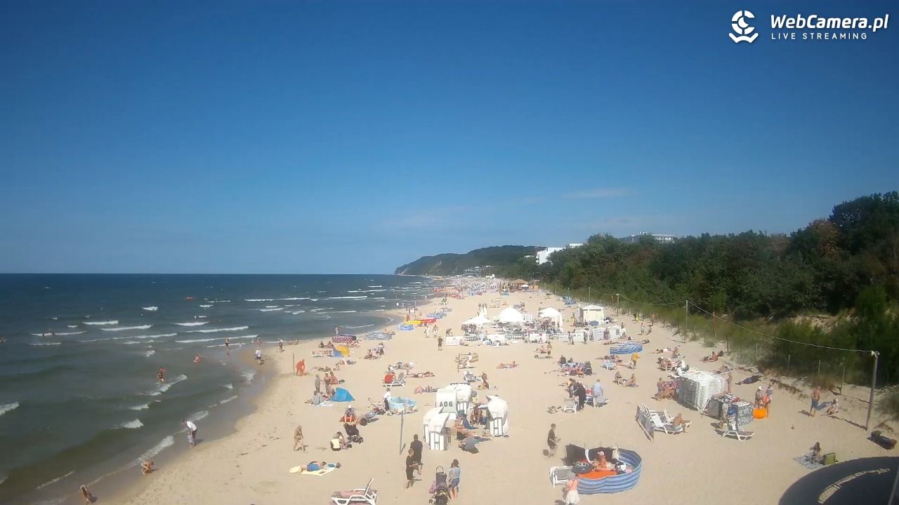 Międzyzdroje - widok na wschodnią stronę plaży - 13 lipiec 2026, 15:15