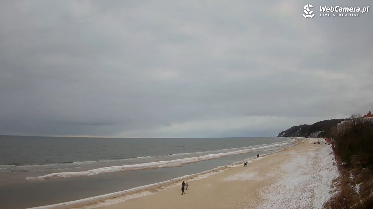 Międzyzdroje - widok na wschodnią stronę plaży - 15 luty 2026, 09:30