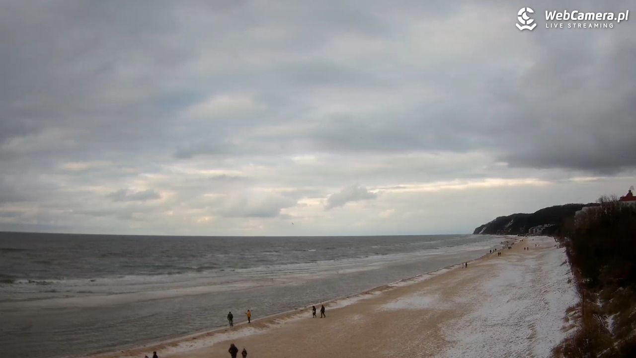 Międzyzdroje - widok na wschodnią stronę plaży - 14 luty 2026, 15:52