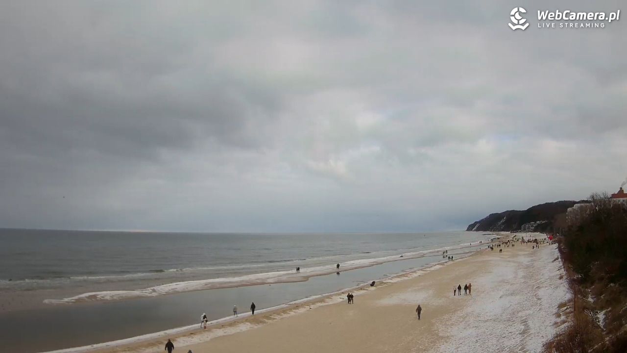Międzyzdroje - widok na wschodnią stronę plaży - 15 luty 2026, 10:27