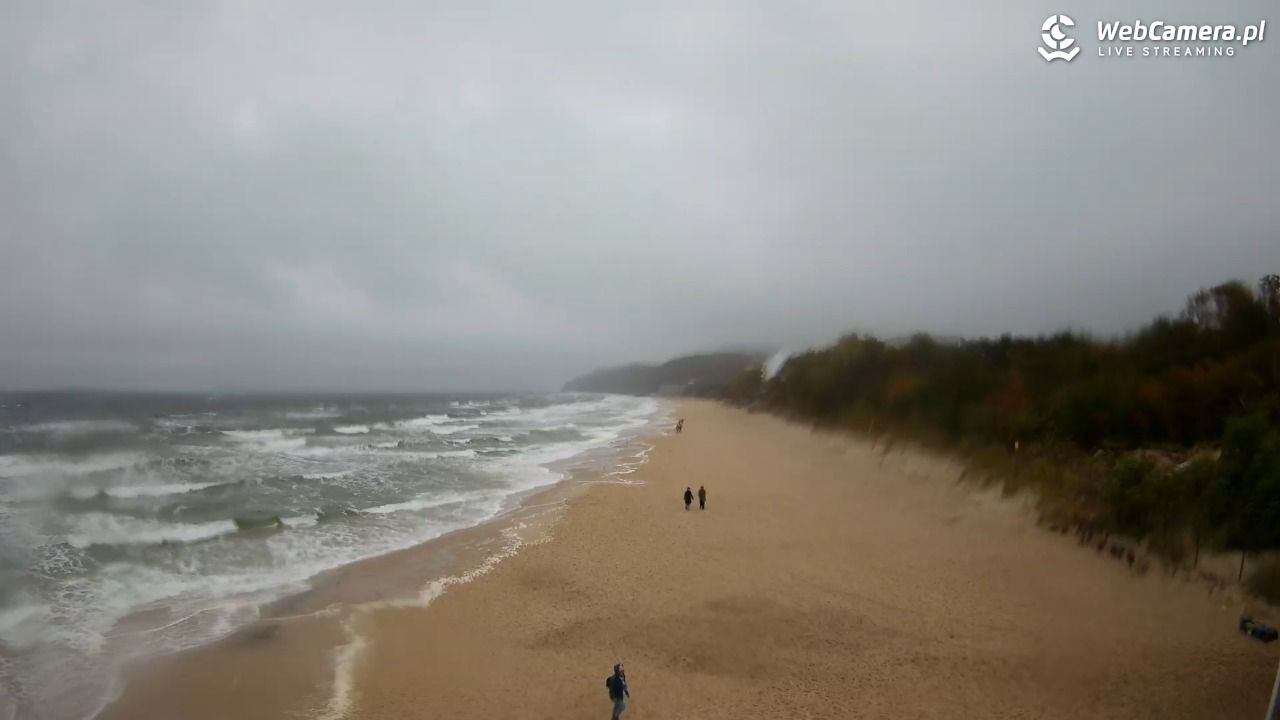 Międzyzdroje - widok na wschodnią stronę plaży - 17 październik 2026, 14:02