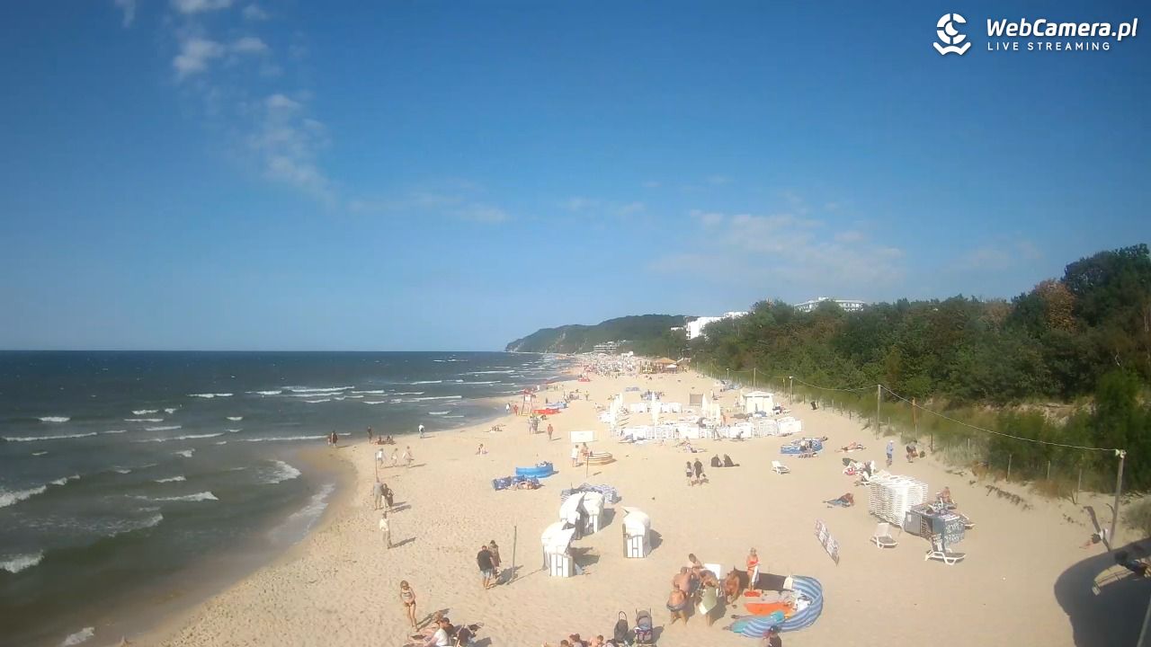 Międzyzdroje - widok na wschodnią stronę plaży - 13 lipiec 2026, 17:00