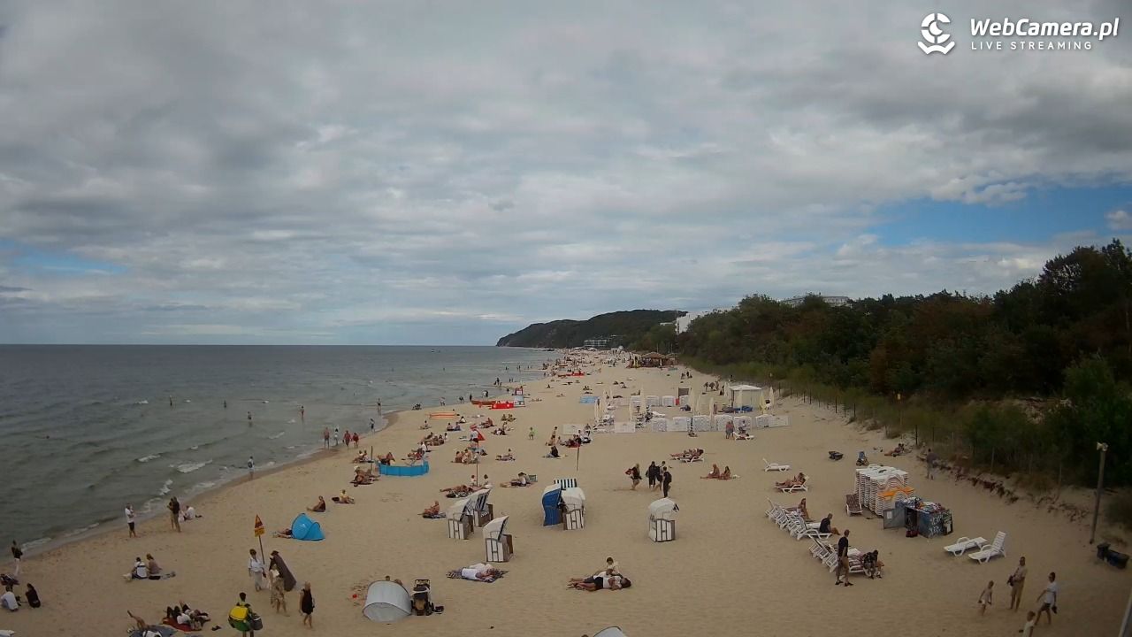 Międzyzdroje - widok na wschodnią stronę plaży - 30 sierpień 2026, 14:49