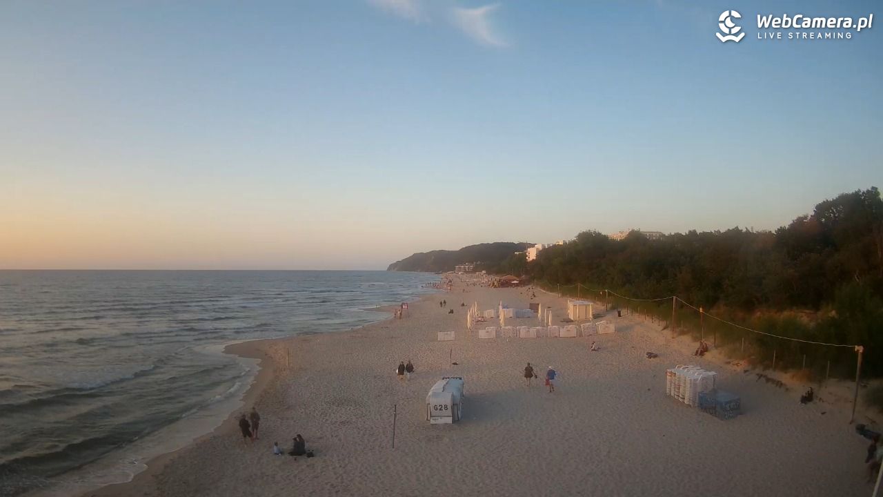 Międzyzdroje - widok na wschodnią stronę plaży - 13 lipiec 2026, 20:53