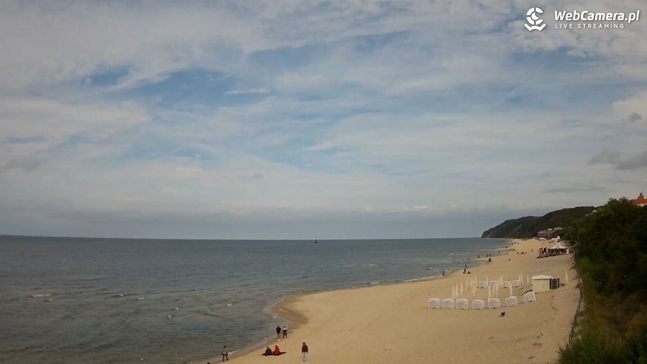 Międzyzdroje - widok na wschodnią stronę plaży - 18 wresień 2025, 13:44