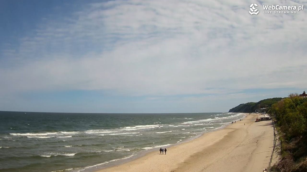 Międzyzdroje - widok na wschodnią stronę plaży - 16 maj 2025, 10:30