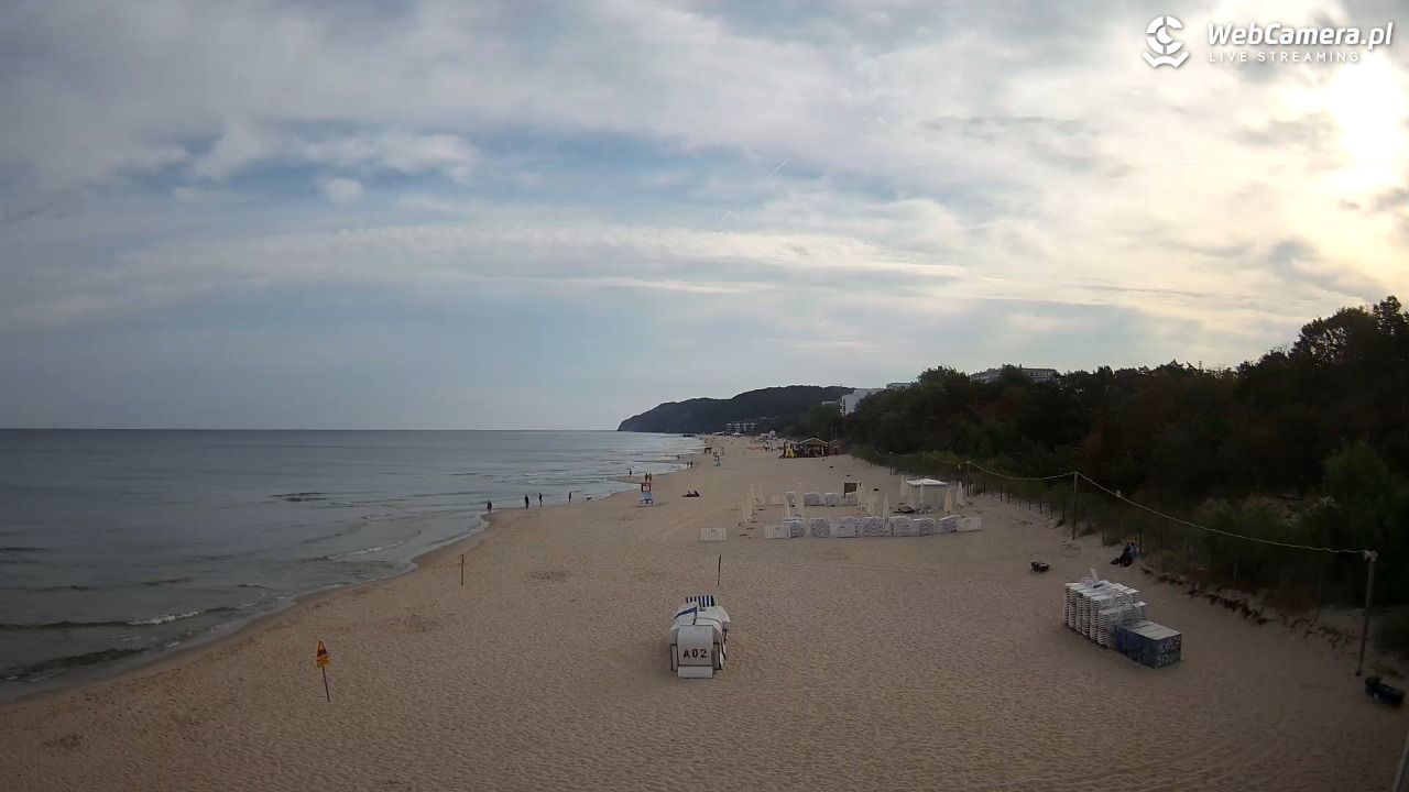 Międzyzdroje - widok na wschodnią stronę plaży - 28 sierpień 2026, 08:26