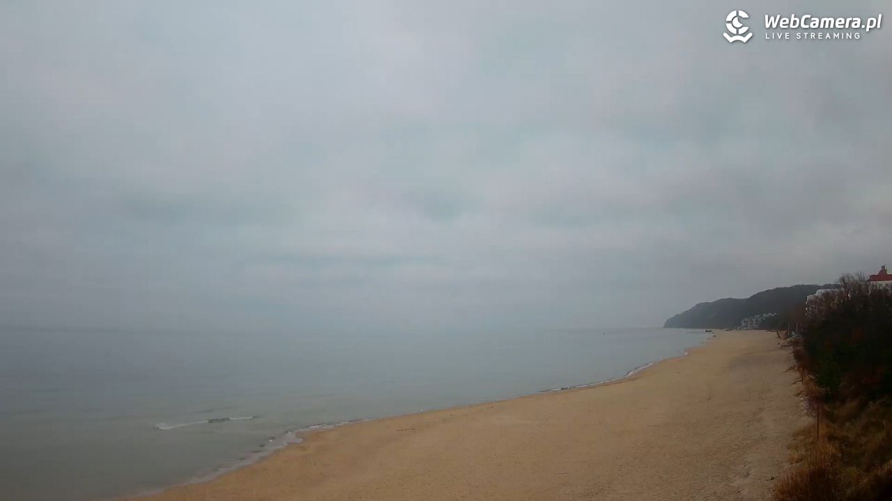 Międzyzdroje - widok na wschodnią stronę plaży - 20 grudzień 2025, 08:48