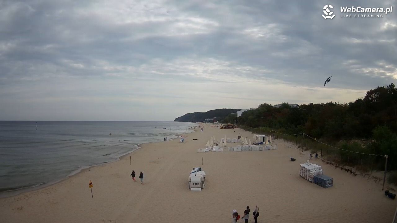 Międzyzdroje - widok na wschodnią stronę plaży - 28 sierpień 2026, 09:38