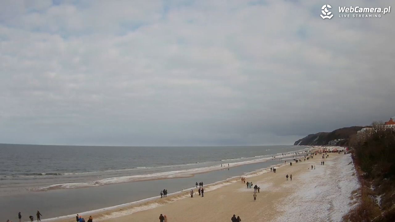 Międzyzdroje - widok na wschodnią stronę plaży - 15 luty 2026, 11:44