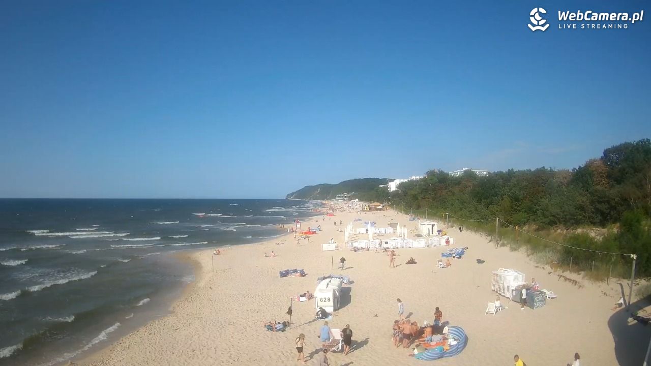Międzyzdroje - widok na wschodnią stronę plaży - 13 lipiec 2026, 17:30
