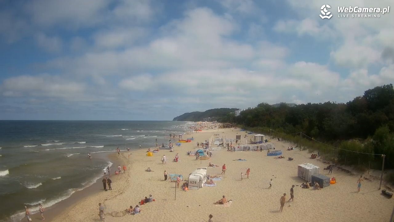 Międzyzdroje - widok na wschodnią stronę plaży - 13 lipiec 2026, 11:56
