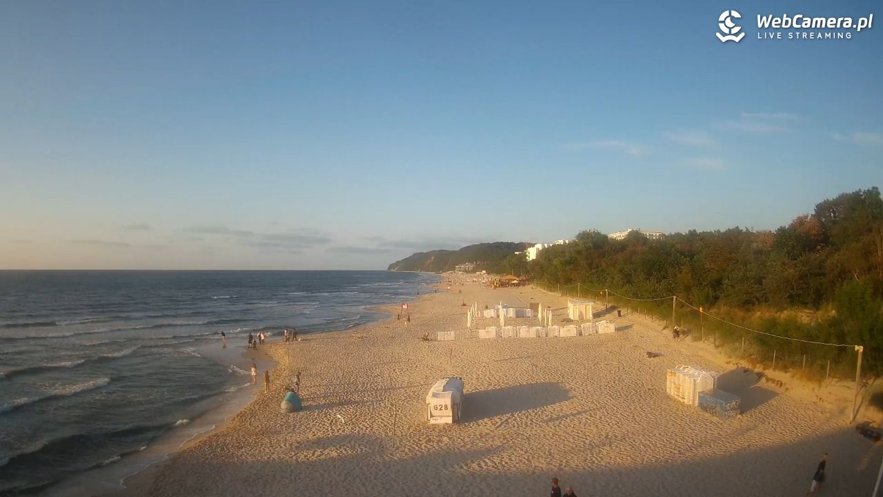 Międzyzdroje - widok na wschodnią stronę plaży - 13 lipiec 2026, 20:16