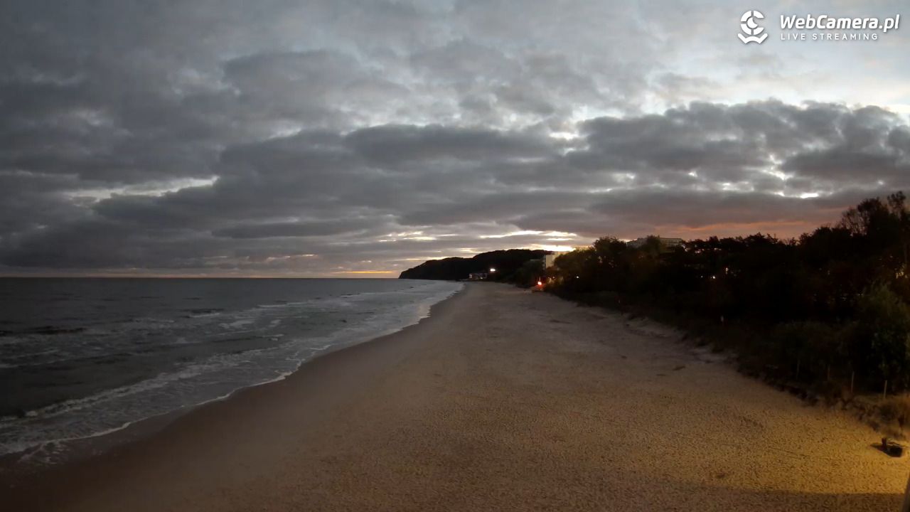 Międzyzdroje - widok na wschodnią stronę plaży - 19 październik 2026, 05:02