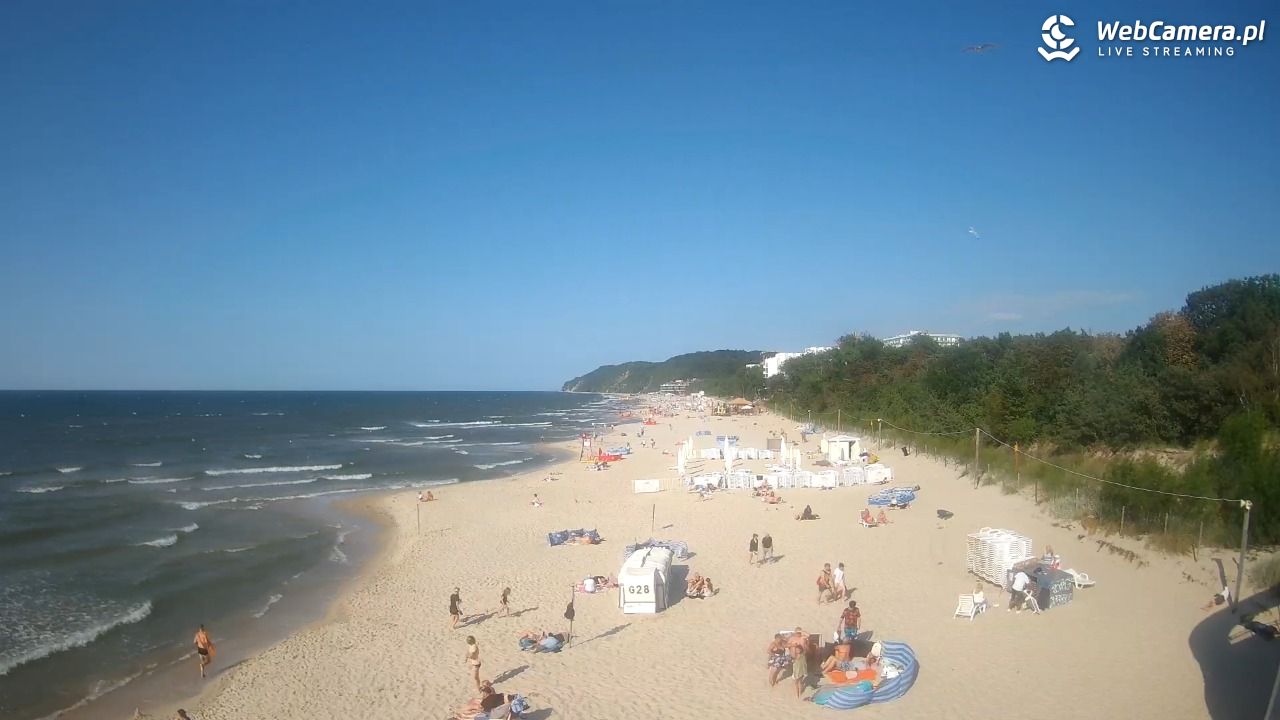 Międzyzdroje - widok na wschodnią stronę plaży - 13 lipiec 2026, 17:22