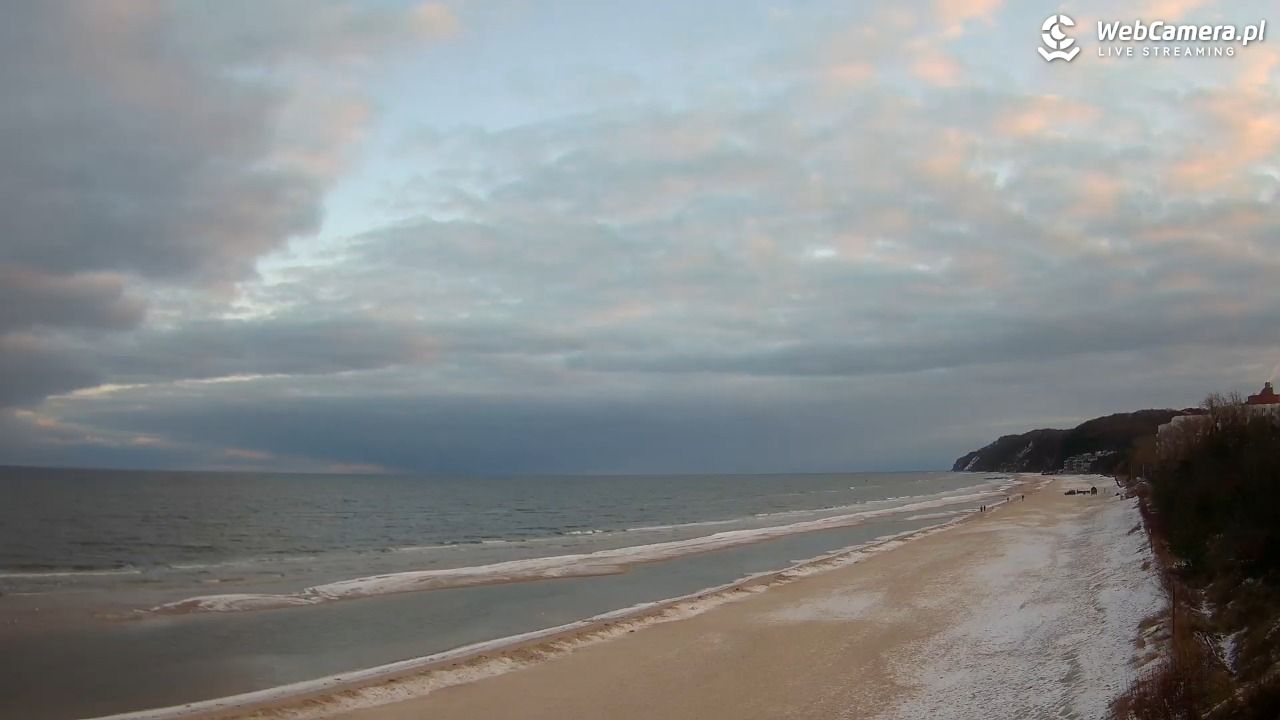 Międzyzdroje - widok na wschodnią stronę plaży - 15 luty 2026, 07:37