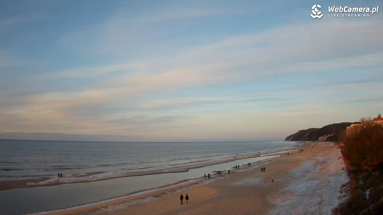 Międzyzdroje - widok na wschodnią stronę plaży - 15 luty 2026, 16:47