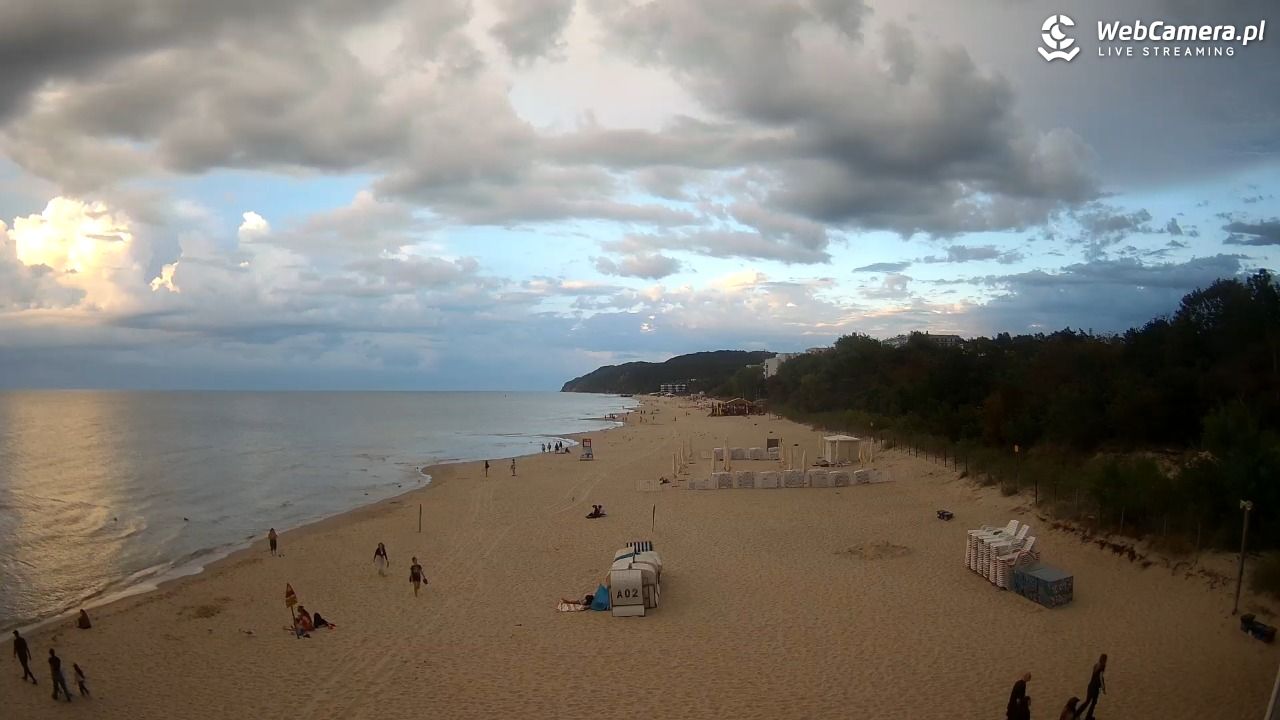 Międzyzdroje - widok na wschodnią stronę plaży - 31 sierpień 2026, 19:21