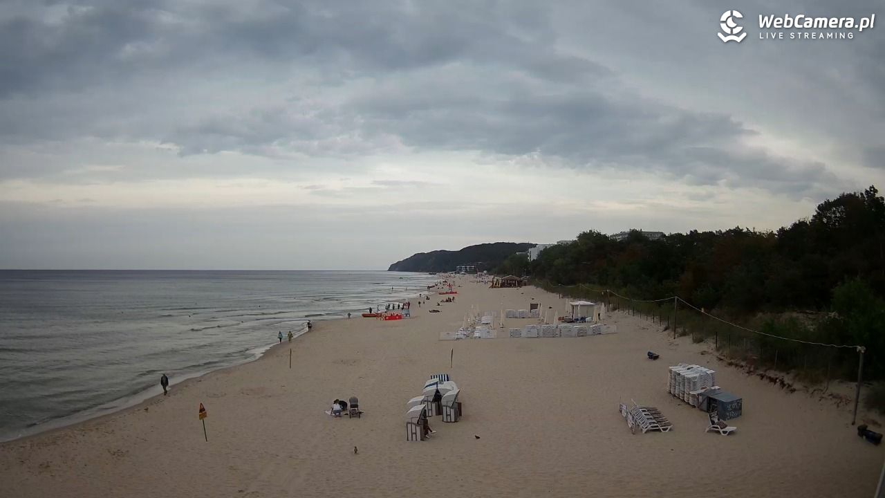 Międzyzdroje - widok na wschodnią stronę plaży - 28 sierpień 2026, 10:38