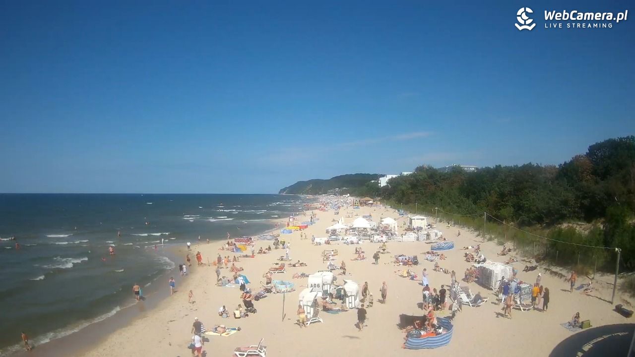Międzyzdroje - widok na wschodnią stronę plaży - 13 lipiec 2026, 15:10