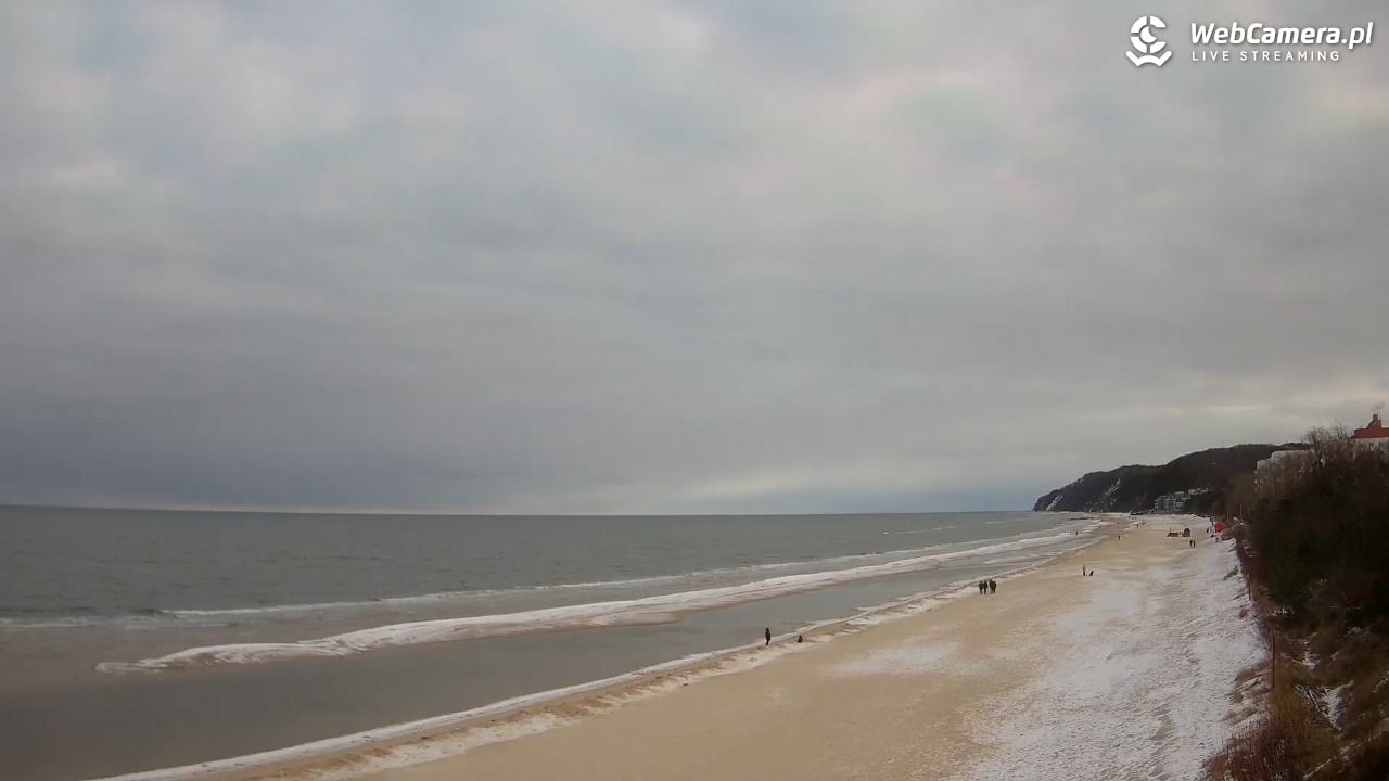 Międzyzdroje - widok na wschodnią stronę plaży - 15 luty 2026, 09:06