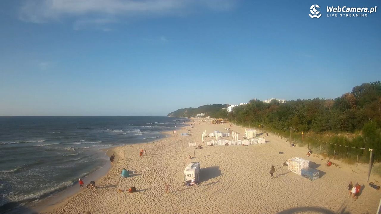 Międzyzdroje - widok na wschodnią stronę plaży - 13 lipiec 2026, 19:18