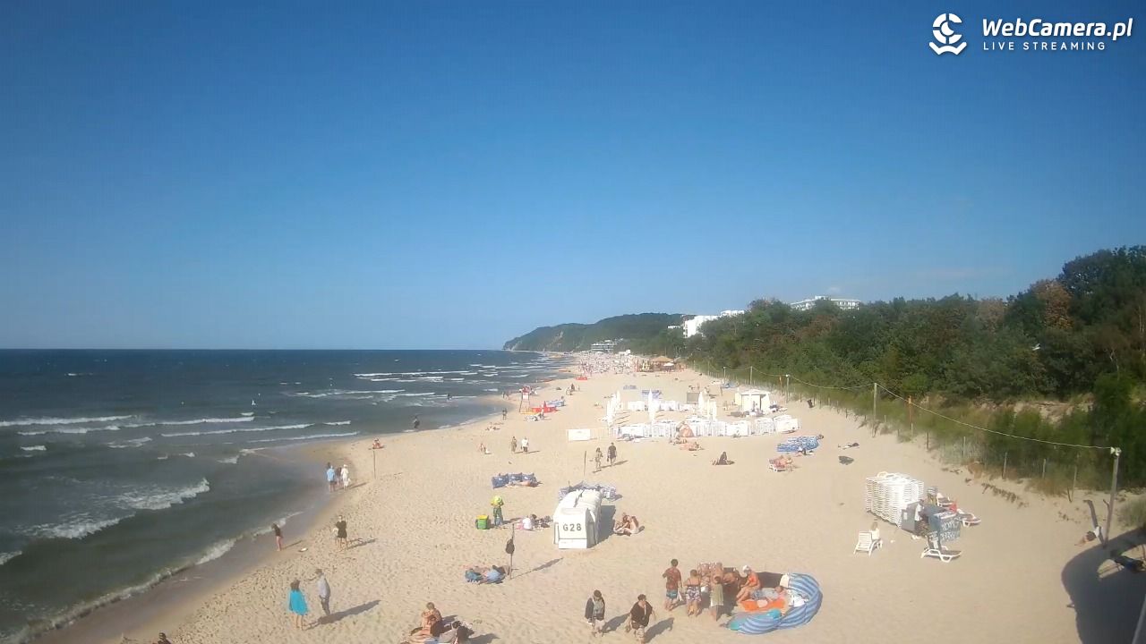 Międzyzdroje - widok na wschodnią stronę plaży - 13 lipiec 2026, 17:18