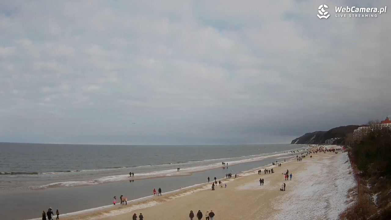 Międzyzdroje - widok na wschodnią stronę plaży - 15 luty 2026, 11:36