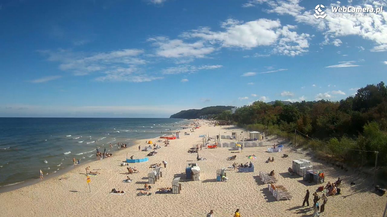 Międzyzdroje - widok na wschodnią stronę plaży - 29 sierpień 2026, 10:48