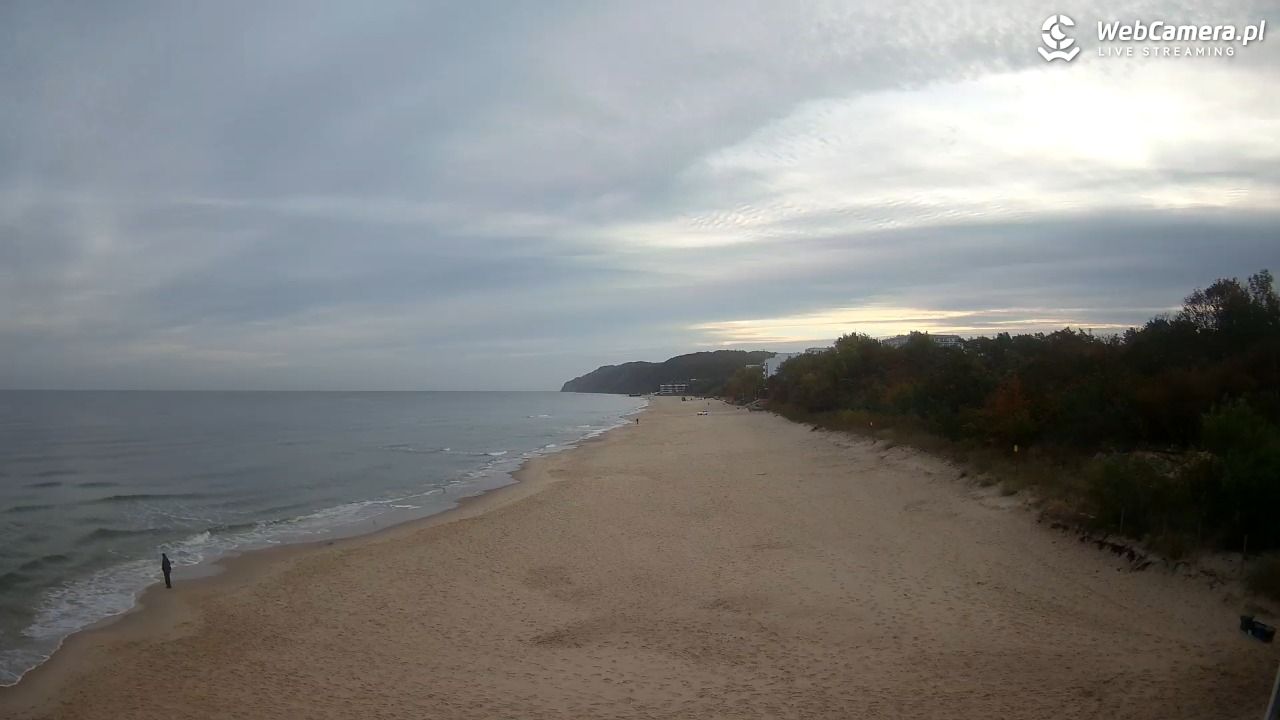 Międzyzdroje - widok na wschodnią stronę plaży - 15 październik 2026, 06:07