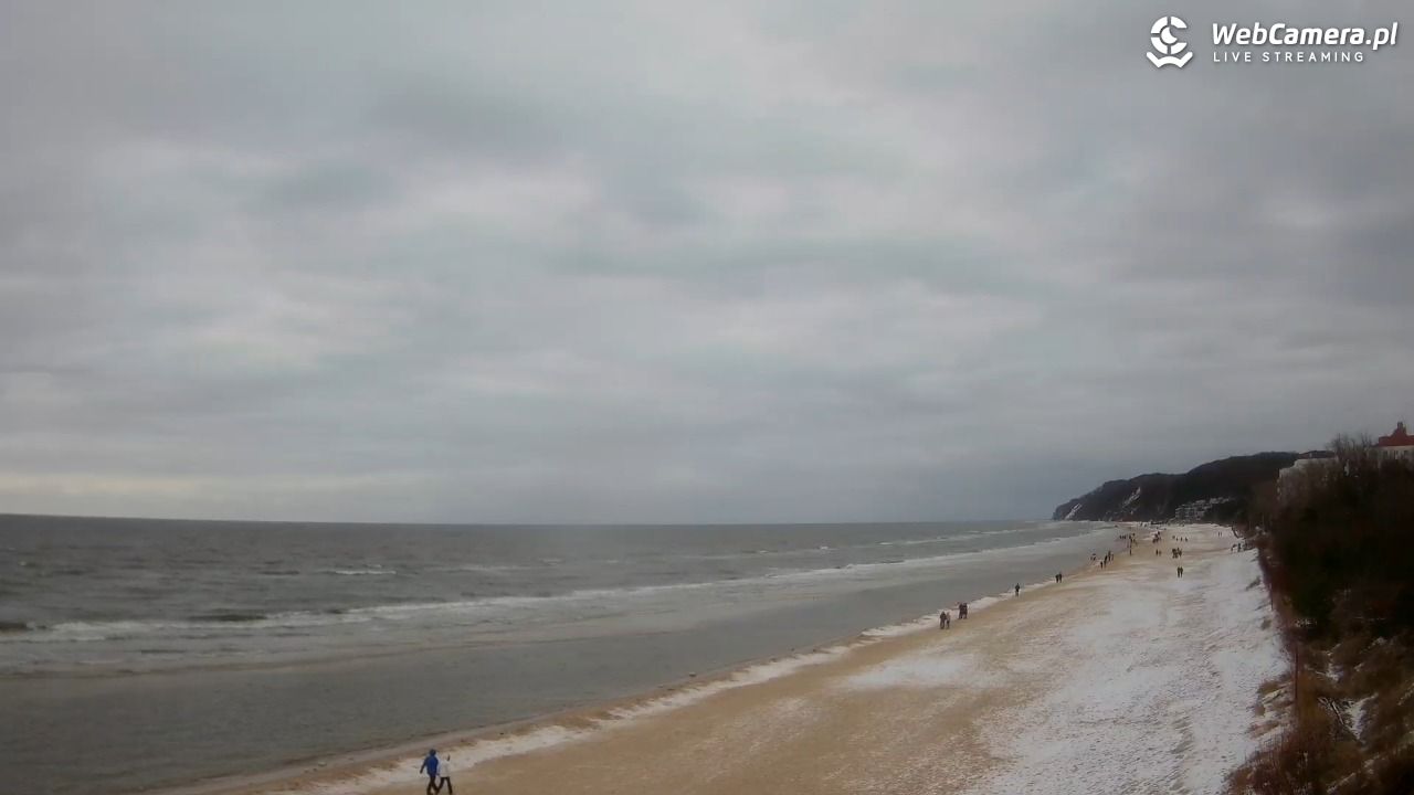 Międzyzdroje - widok na wschodnią stronę plaży - 14 luty 2026, 13:16